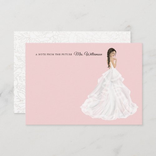 Bride in Gown Bridal Shower Thank You Card