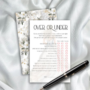 Bride in gown Over Under Bridal Shower Game