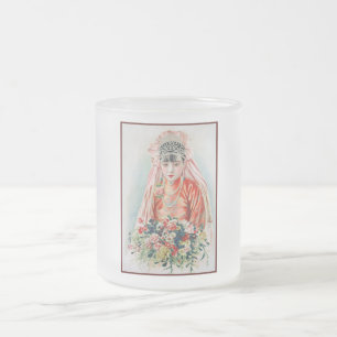 Bride in Red at Chinese Wedding in Shanghai Frosted Glass Coffee Mug
