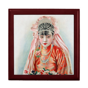 Bride in Red at Chinese Wedding in Shanghai Gift Box