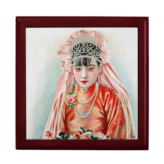 Bride in Red at Chinese Wedding in Shanghai Gift Box (Front)