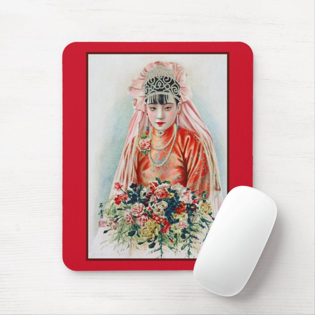 Bride in Red at Chinese Wedding in Shanghai Mouse Pad (With Mouse)