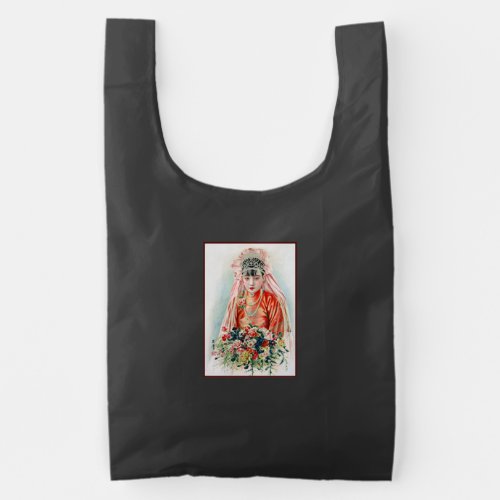 Bride in Red at Chinese Wedding in Shanghai Reusable Bag