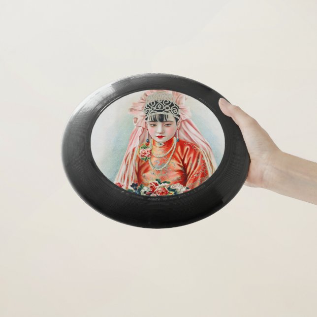 Bride in Red at Chinese Wedding in Shanghai Wham-O Frisbee (In Hand)