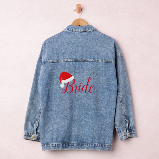 Bride in Red Santa Hat Denim Jacket (Hangar)