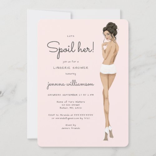 Bride in Underwear Lace Lingerie Bridal Shower Invitation