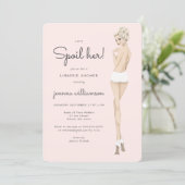 Bride in Underwear Lace Lingerie Bridal Shower Invitation (Standing Front)