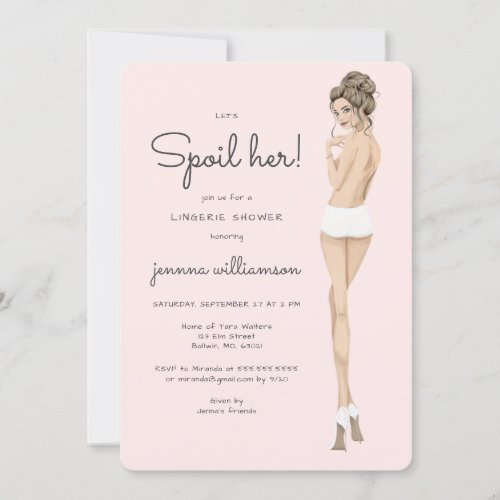 Bride in Underwear Lace Lingerie Bridal Shower Invitation