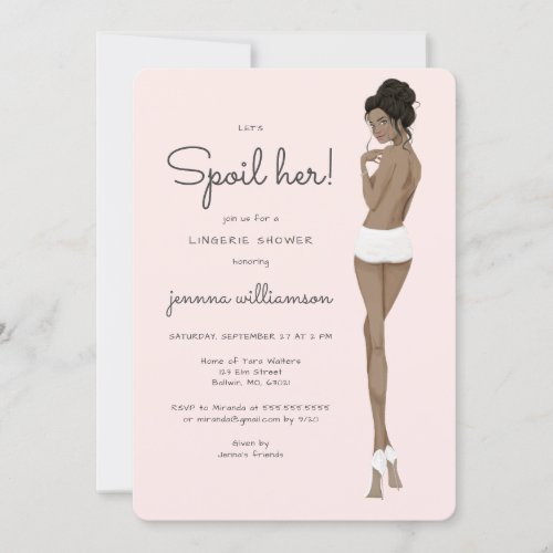 Bride in Underwear Lace Lingerie Bridal Shower Invitation