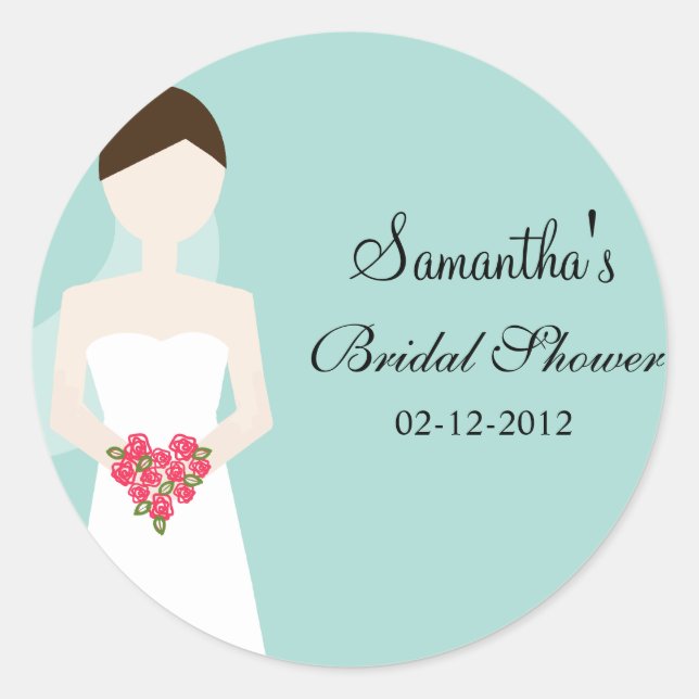 Bride in Wedding Gown Sticker (Front)