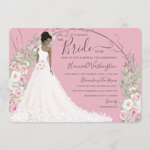 Bride in White Dress Bridal Tea Shower Invitation