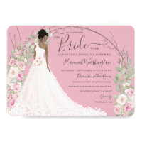 Bride in White Dress Bridal Tea Shower Invitation