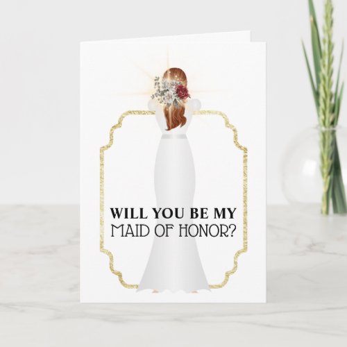 Bride in white dress Change hair color wedding Card