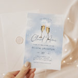 Bride Is On Cloud 9 Bridal Brunch Champagne Invitation<br><div class="desc">"The Bride Is On Cloud Nine" themed bridal shower invitation.</div>