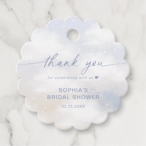 Bride Is On Cloud 9 Bridal Shower Thank You Favor Tags