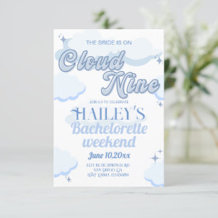 Bride is on cloud nine bachelorette invitation
