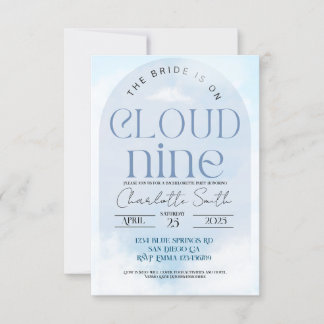 Bride is on cloud nine bachelorette party invitati invitation