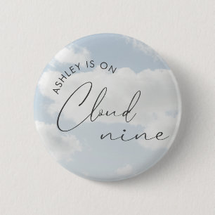 Bride Is On Cloud Nine Bridal Shower Button
