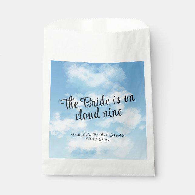 Bride Is On Cloud Nine Bridal Shower Favor Bag (Front)