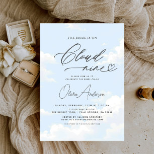 Bride Is On Cloud Nine Bridal Shower Invitation