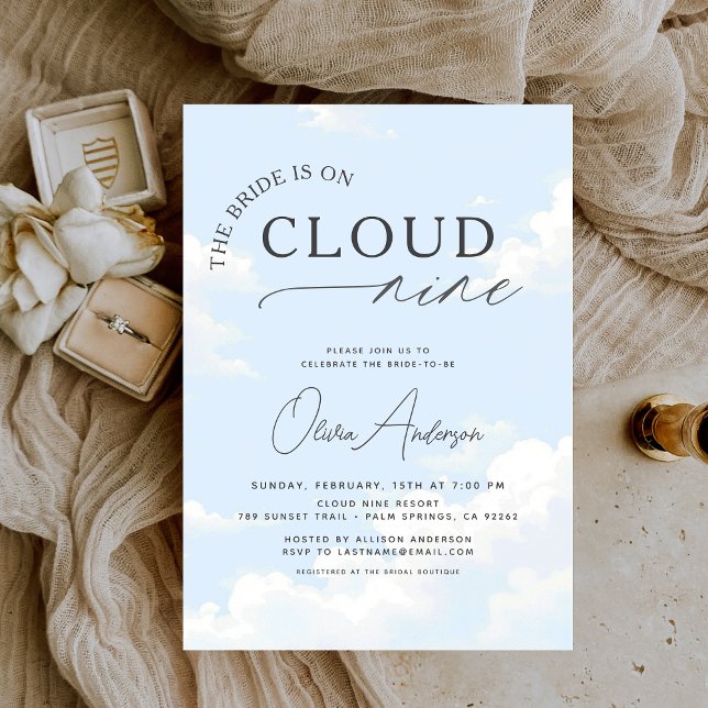 Bride Is On Cloud Nine Bridal Shower Invitation (Creator Uploaded)
