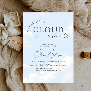 Bride Is On Cloud Nine Bridal Shower Invitation