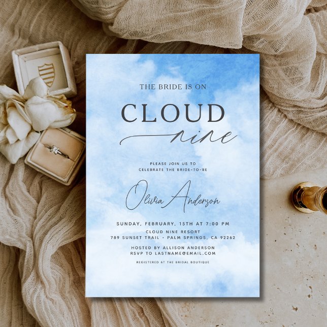 Bride Is On Cloud Nine Bridal Shower Invitation (Creator Uploaded)