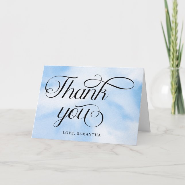 Bride Is On Cloud Nine Bridal Shower Letterpress Thank You Card (Front)