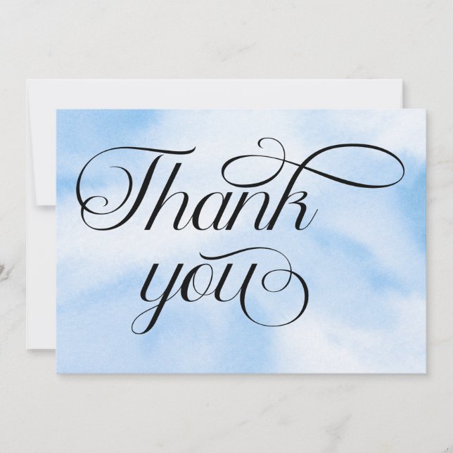Bride Is On Cloud Nine Bridal Shower Thank You Card (Front)