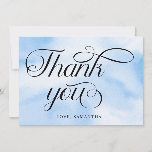 Bride Is On Cloud Nine Bridal Shower Thank You Card (Front)