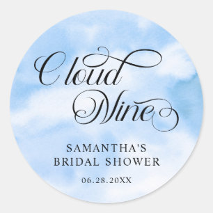 Bride Is On Cloud Nine Bridal Shower Welcome Classic Round Sticker