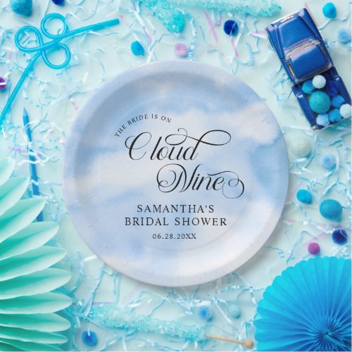 Bride Is On Cloud Nine Bridal Shower Welcome Paper Plates