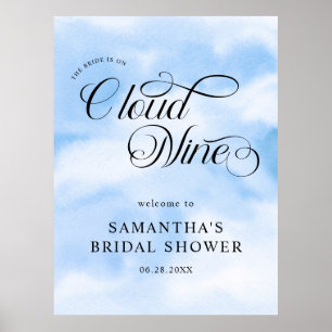 Bride Is On Cloud Nine Bridal Shower Welcome Poster