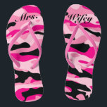 Bride Jane GI Military Camouflage Pink Party Flip Flops<br><div class="desc">Have fun at our next party and be sure to wear your GI Jane flip flops! In the example you can see how you can personalize them how you like, perfect for the new bride, add your party soldier's name or just leave blank. Look for matching tote bag and complete...</div>