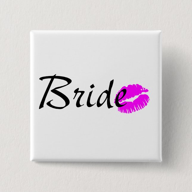 Bride Kiss Pinback Button (Front)