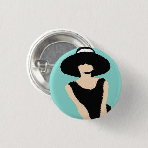 BRIDE & Lady And Hat Bridal Shower Party Favor Button