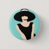 BRIDE & Lady And Hat Bridal Shower Party Favor Button (Front)
