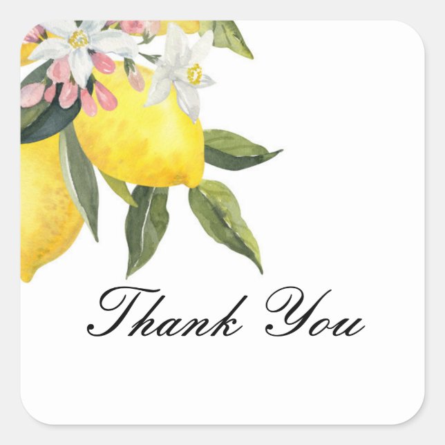 BRIDE LEMONS THANK YOU SQUARE STICKER (Front)