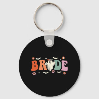 Bride Let's Go Ghouls Ghost Halloween Spooky Bache Keychain