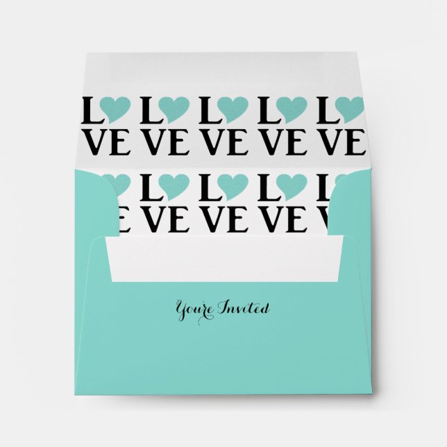 BRIDE Love Teal Blue Tiara Party Shower Envelope (Back (Bottom))