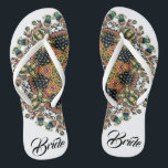 Bride Mandala Indian style Flip flops for Wedding<br><div class="desc">Cute Veda Indian Mandala Design for Bride party Flip flops. If you are yoga or Veda fan and lover,  you might like them. Perfect for beach wedding or engagement party,  barchelorette party,  bridesmaid.</div>
