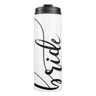 Bride Minimalist Black White Thermal Tumbler