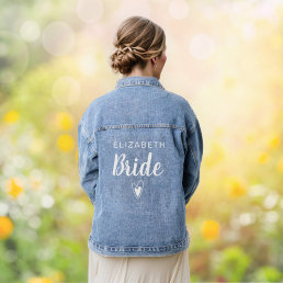 Bride Modern Chic Heart | Name Denim Jacket