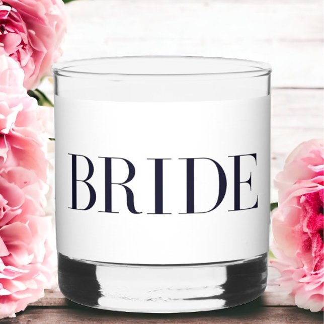 Bride Modern Personalized Whiskey Glass (Creator Uploaded)