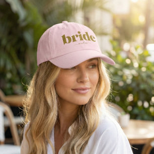 Bride Modern Pink Personalized Name Wedding Hat
