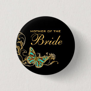 Bride mother bridal wedding black gold button