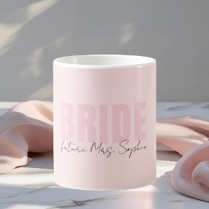 Bride Mug Personalized Future Mrs. Name in Blush