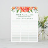 Bride Name Game Coral Roses (Standing Front)