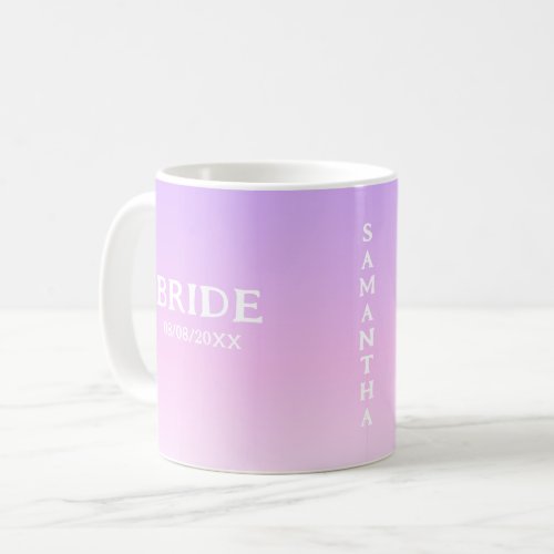 Bride Name Pink And Lilac Pastel Coffee Mug