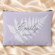 Bride Name Soft Lavender White Fern Large